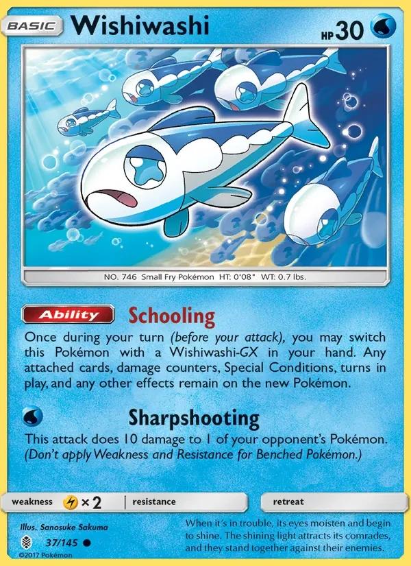 Wishiwashi 37/145 Guardians Rising Pokémon card