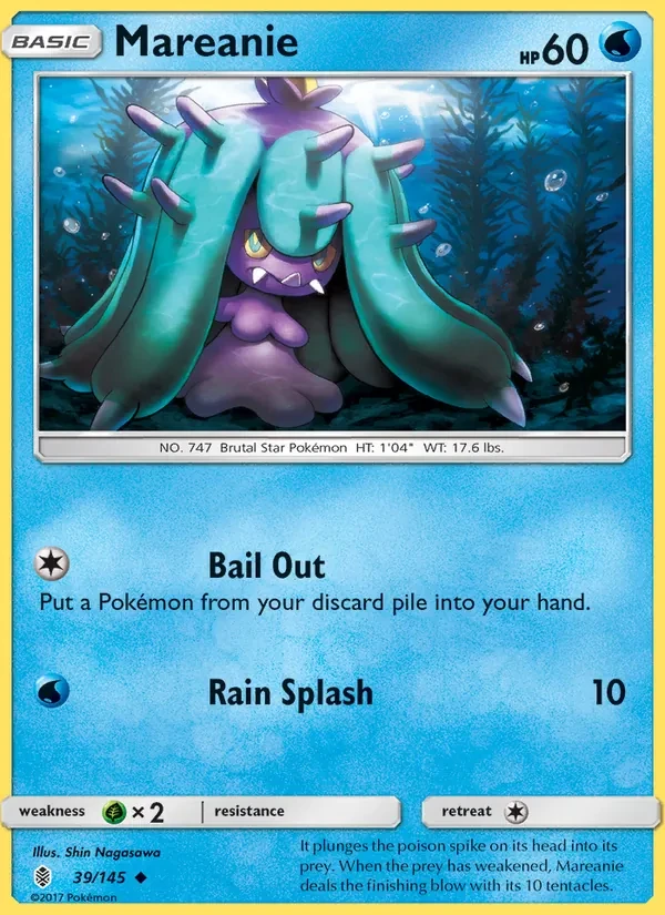 Mareanie 39/145 Guardians Rising Pokémon card