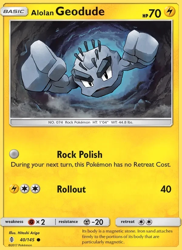 Alolan Geodude 40/145 Guardians Rising Pokémon card