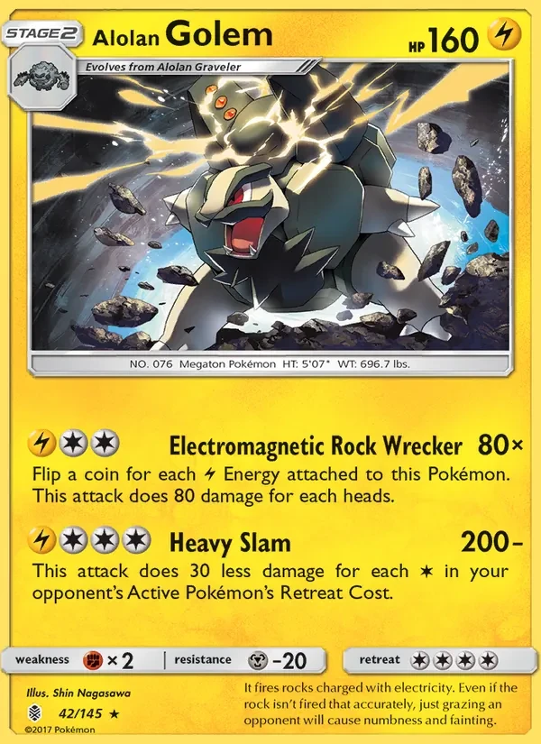 Alolan Golem 42/145 Guardians Rising Pokémon card