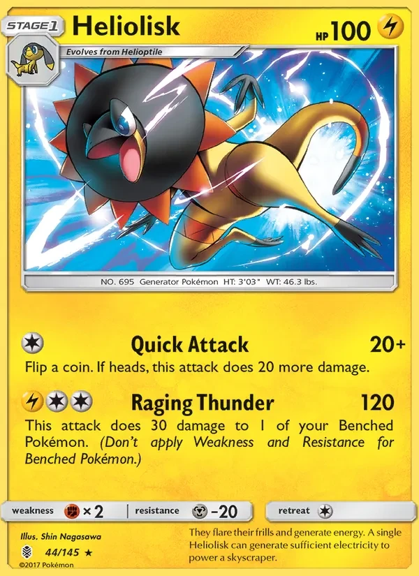 Heliolisk 44/145 Guardians Rising Pokémon card