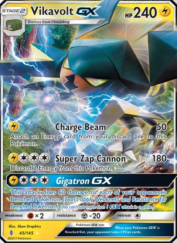 Vikavolt GX 45/145 Guardians Rising Pokémon card