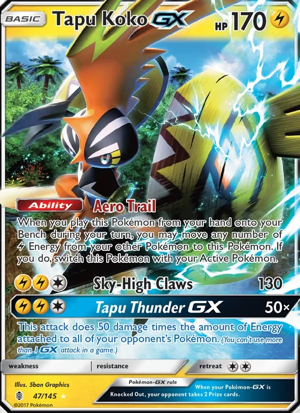 Tapu Koko GX 47/145 Guardians Rising Pokémon Karte