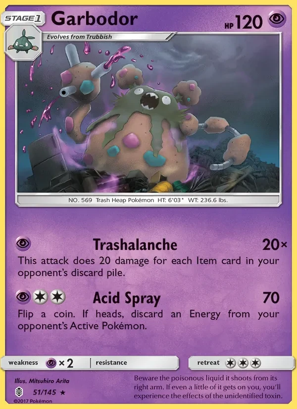 Garbodor 51/145 Guardians Rising Pokémon card