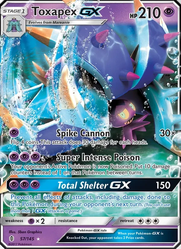 Carte Pokémon Toxapex GX 57/145 Guardians Rising