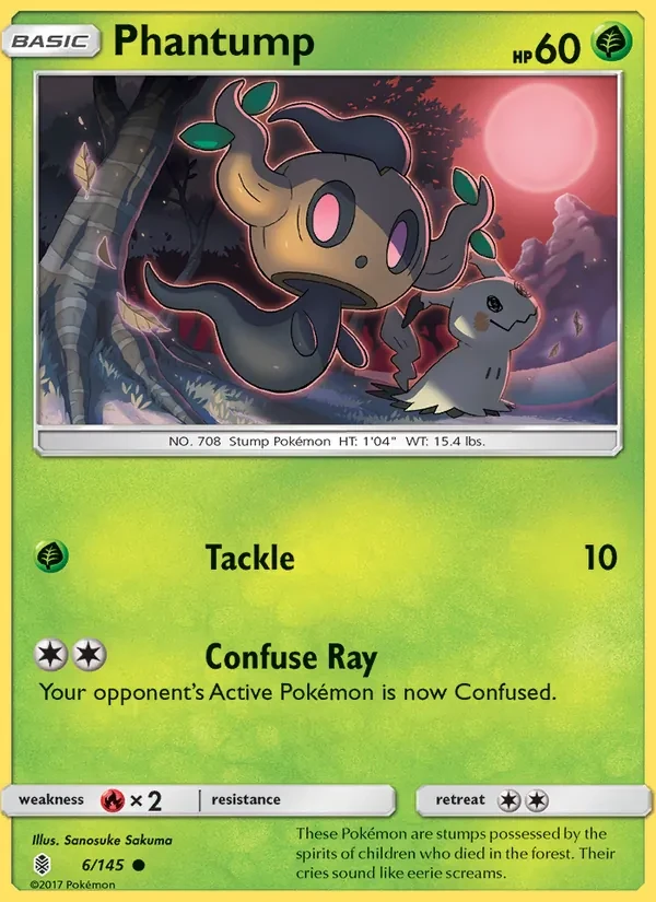 Phantump 6/145 Guardians Rising Pokémon card