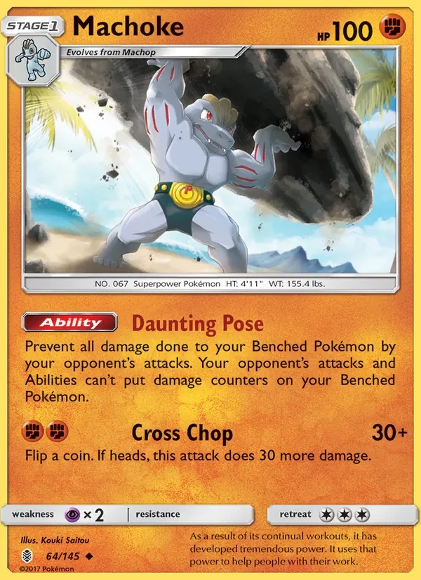 Machoke 64/145 Guardians Rising Pokémon card