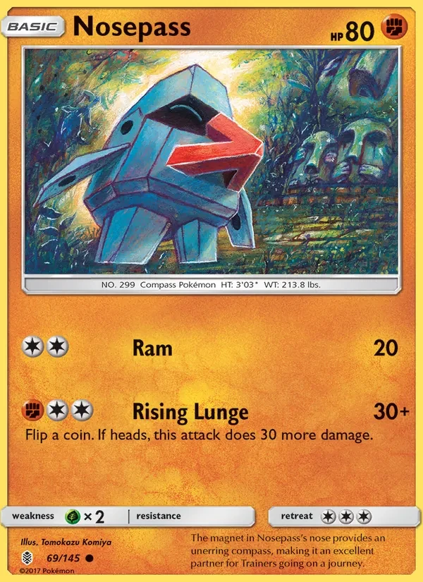 Nosepass 69/145 Guardians Rising Pokémon card