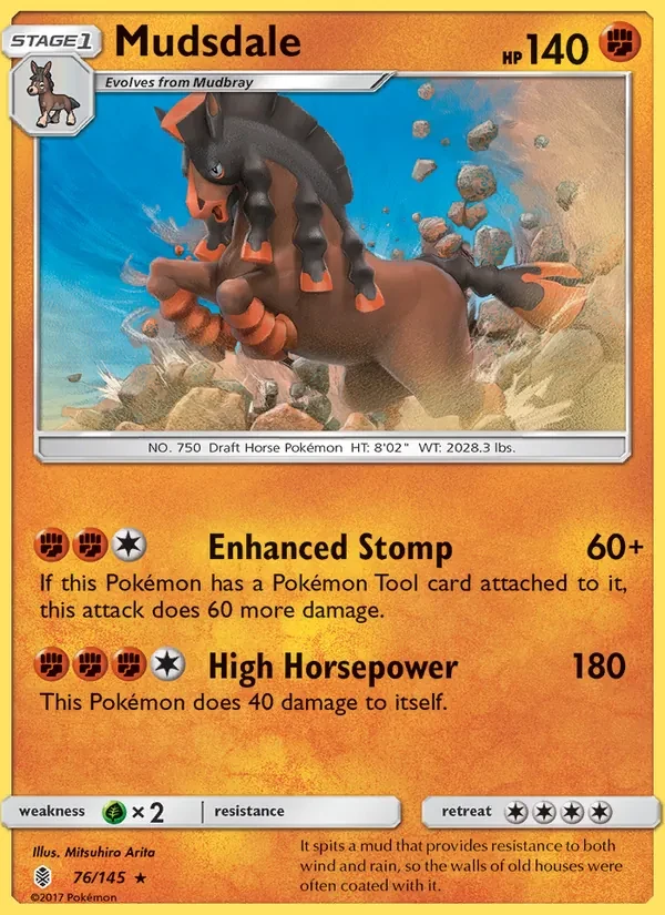 Mudsdale 76/145 Guardians Rising Pokémon card