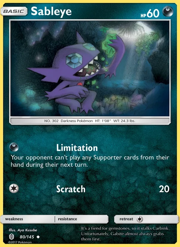 Sableye 80/145 Guardians Rising Pokémon card