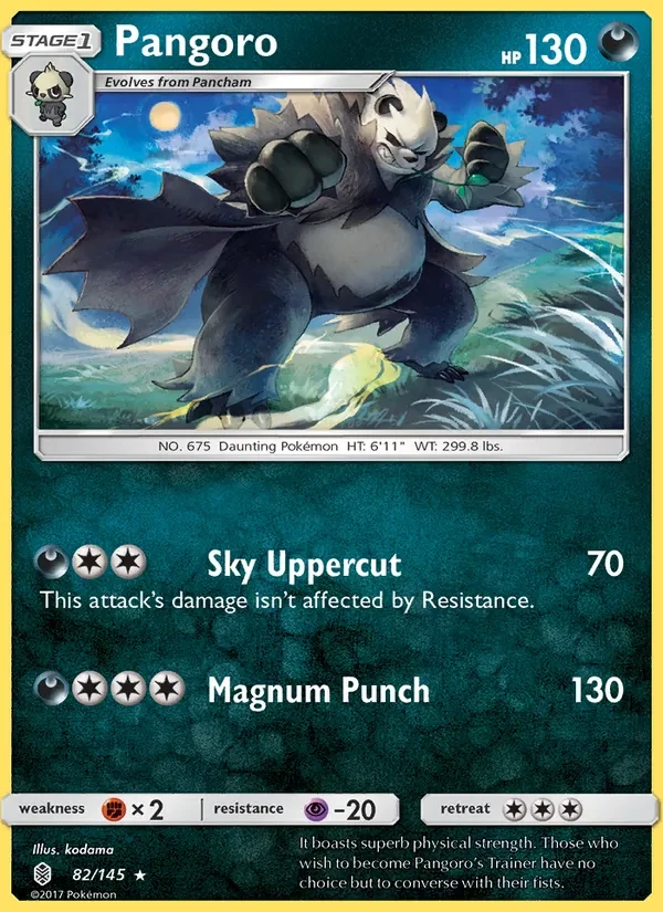 Pangoro 82/145 Guardians Rising Pokémon card
