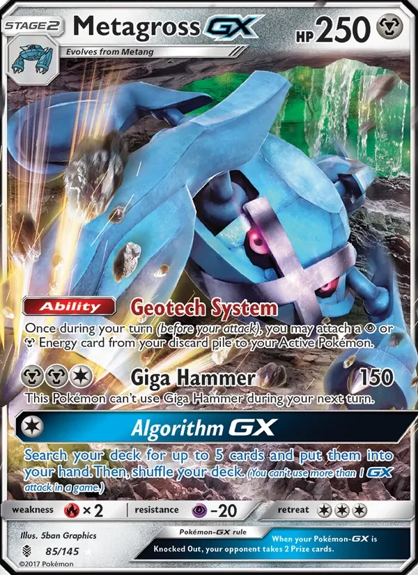 Metagross GX 85/145 Guardians Rising Pokémon card