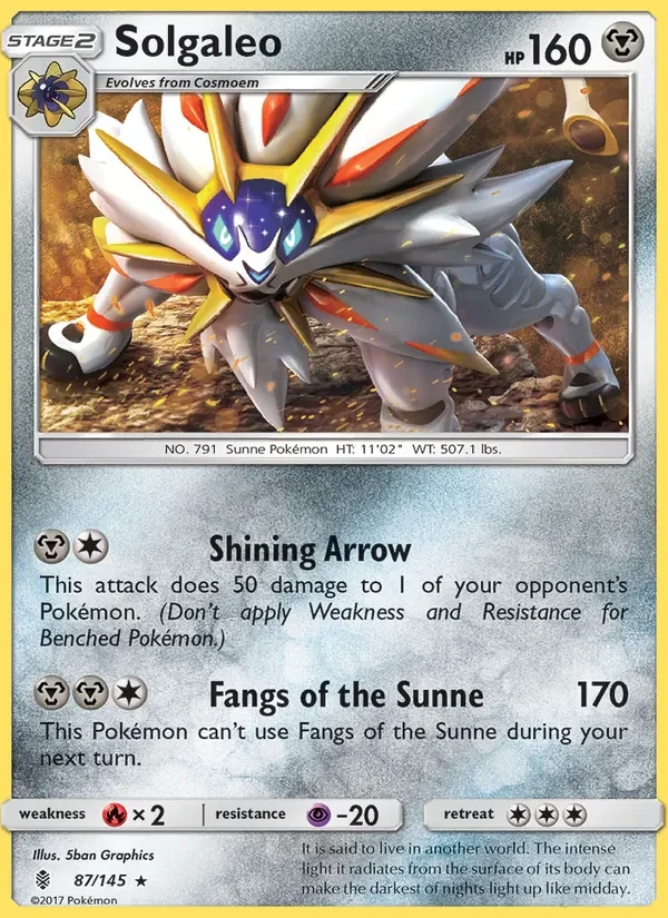 Solgaleo 87/145 Guardians Rising Pokémon card