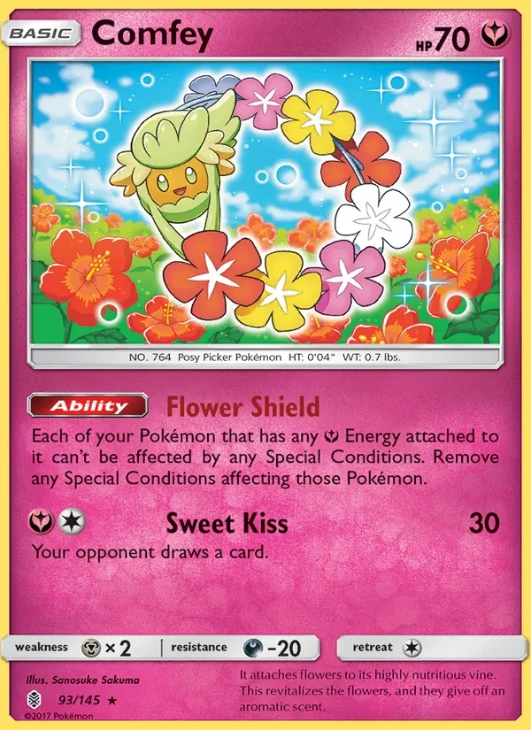 Comfey 93/145 Guardians Rising Pokémon card