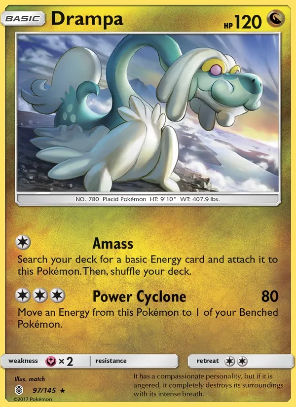 Drampa 97/145 Guardians Rising Pokémon card