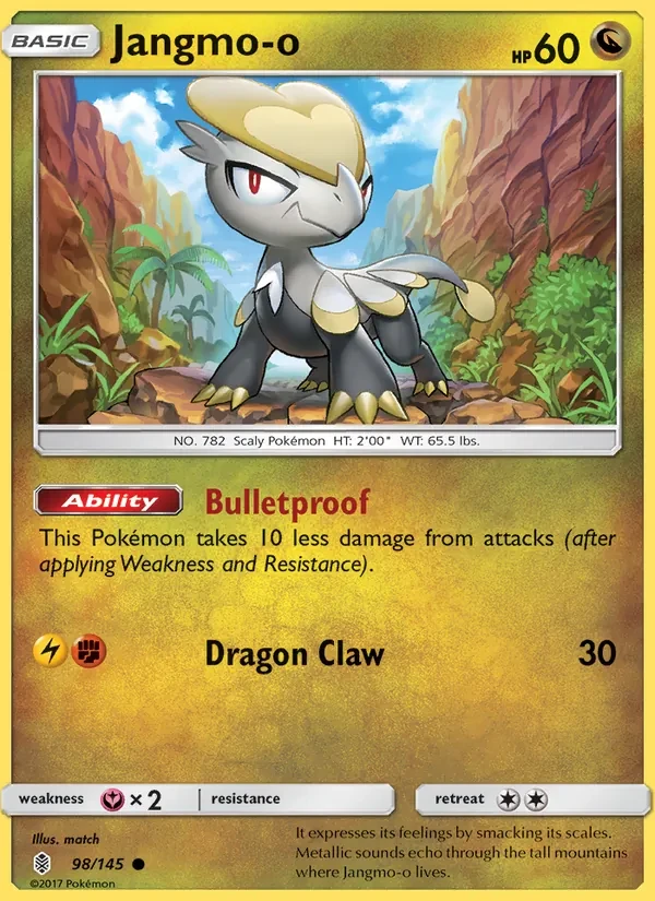 Jangmo-o 98/145 Guardians Rising Pokémon card