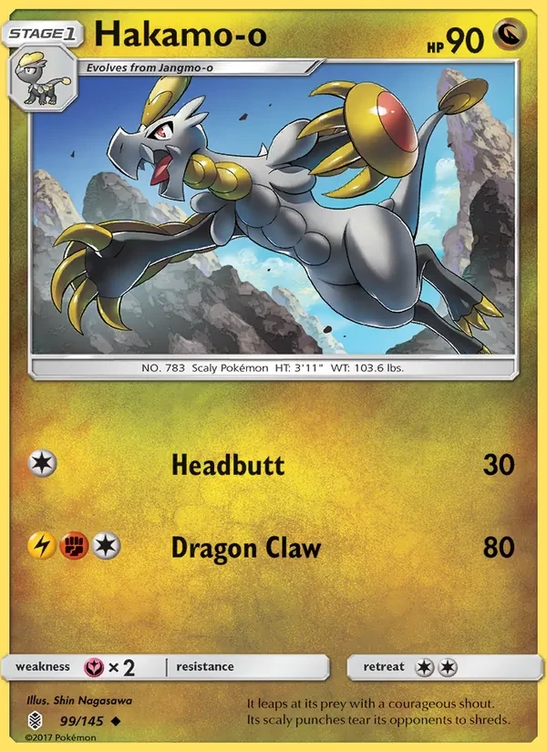 Hakamo-o 99/145 Guardians Rising Pokémon card