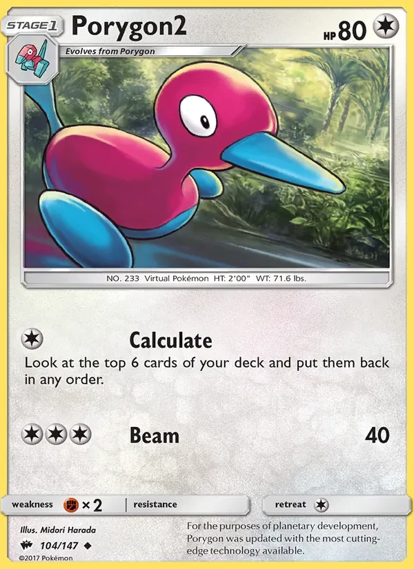 Porygon2 104/147 Burning Shadows Pokémon card