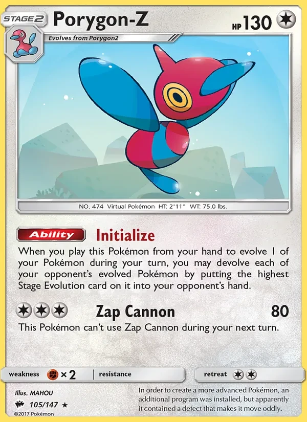 Porygon-Z 105/147 Burning Shadows Pokémon card