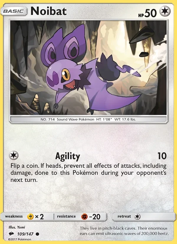Noibat 109/147 Burning Shadows Pokémon card