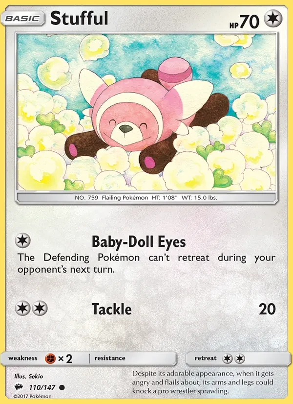 Stufful 110/147 Burning Shadows Pokémon kaart