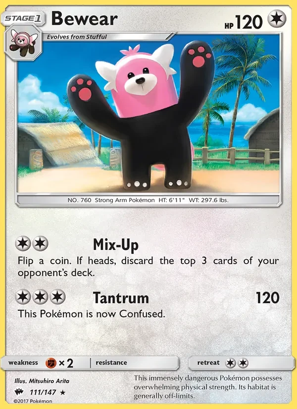 Bewear 111/147 Burning Shadows Pokémon card