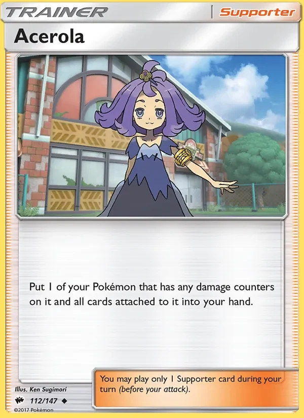 Acerola 112/147 Burning Shadows Pokémon card