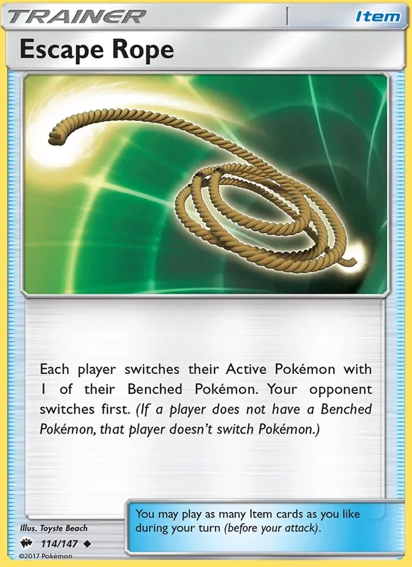 Escape Rope 114/147 Burning Shadows Pokémon Karte