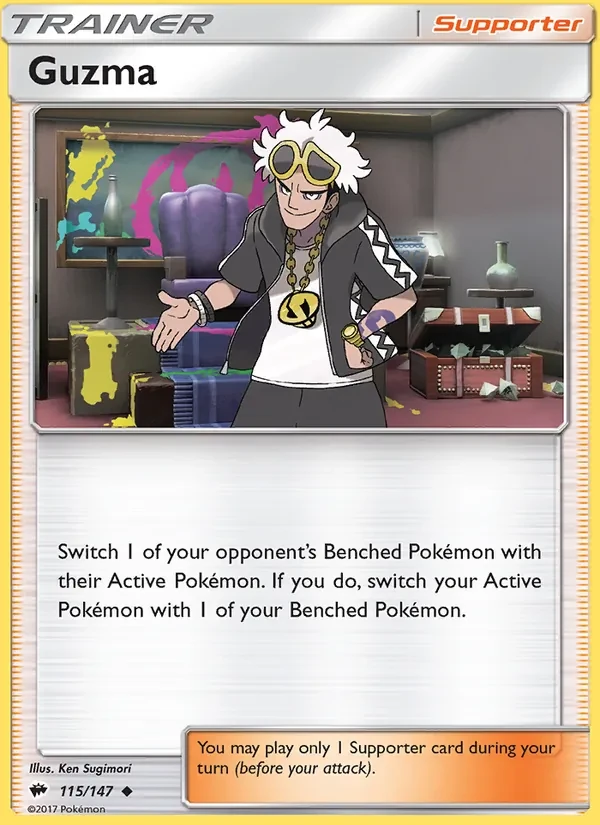 Guzma 115/147 Burning Shadows Pokémon card