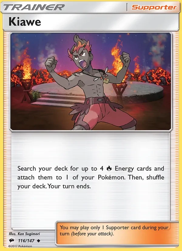 Kiawe 116/147 Burning Shadows Pokémon card