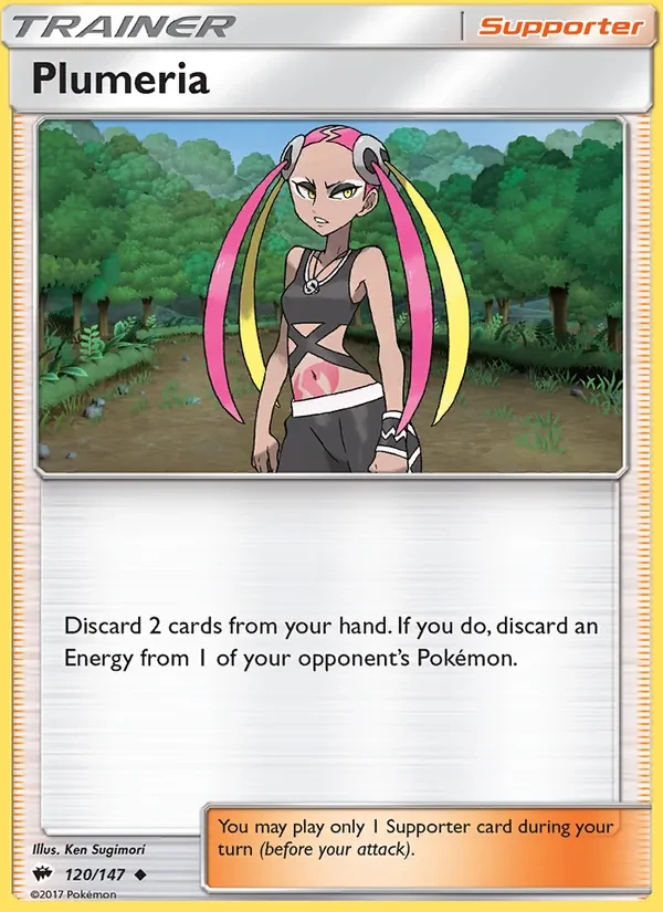 Plumeria 120/147 Burning Shadows Pokémon card