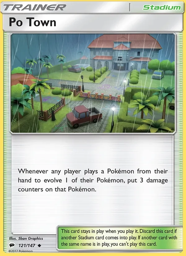 Po Town 121/147 Burning Shadows Pokémon Karte