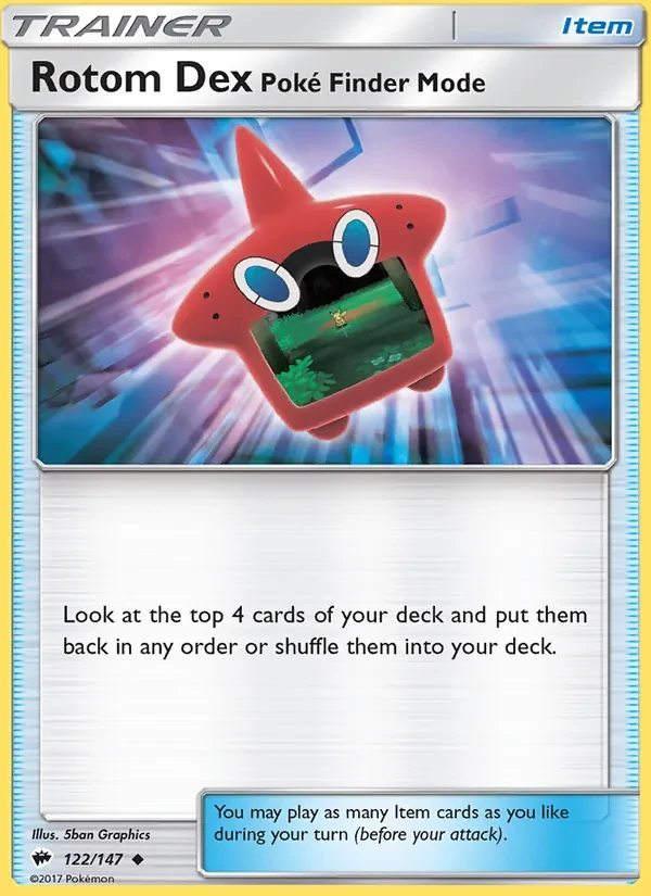 Rotom Dex-Poké Finder Mode 122/147 Burning Shadows Pokémon card