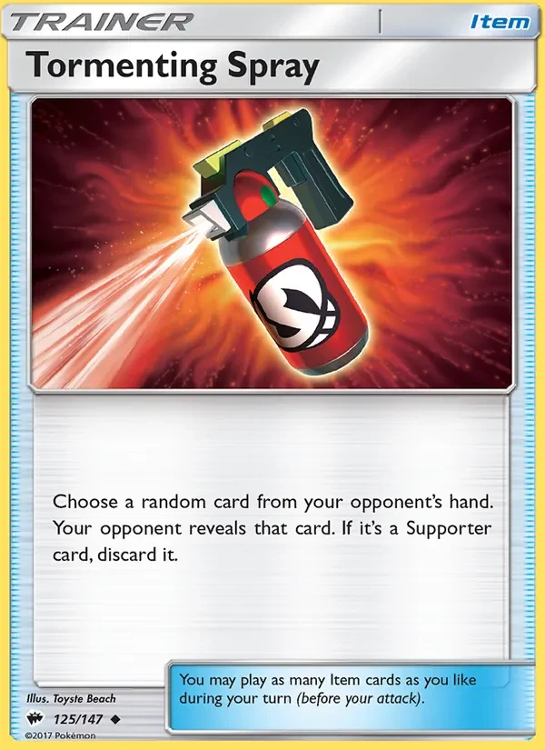 Tormenting Spray 125/147 Burning Shadows Pokémon card