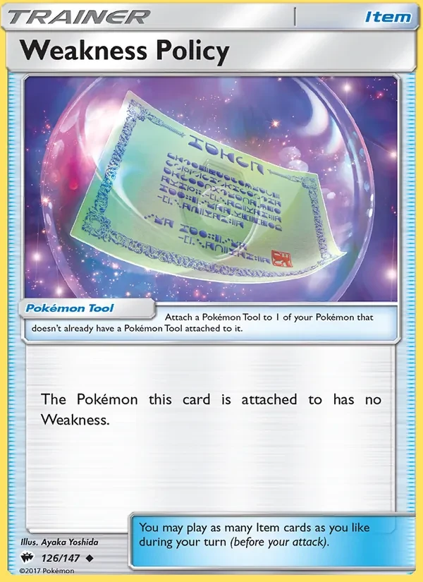 Weakness Policy 126/147 Burning Shadows Pokémon Karte