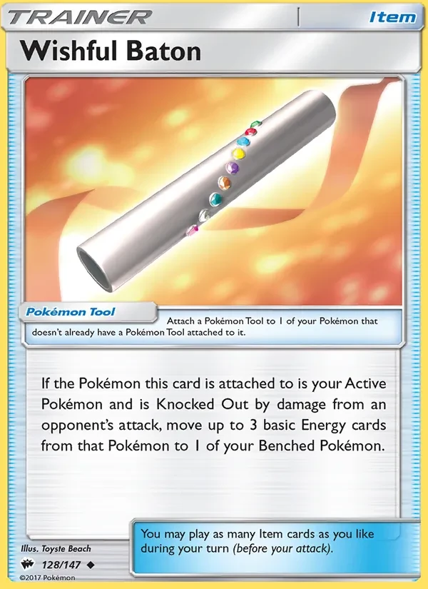 Wishful Baton 128/147 Burning Shadows Pokémon Karte