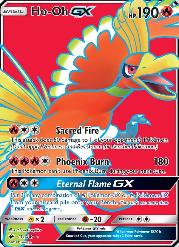 Ho-Oh GX 131/147 Burning Shadows Pokémon card