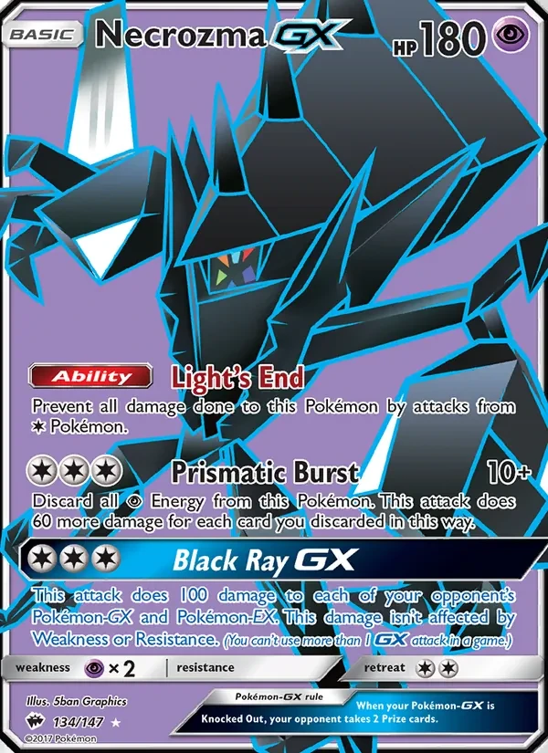 Necrozma GX 134/147 Burning Shadows Pokémon card