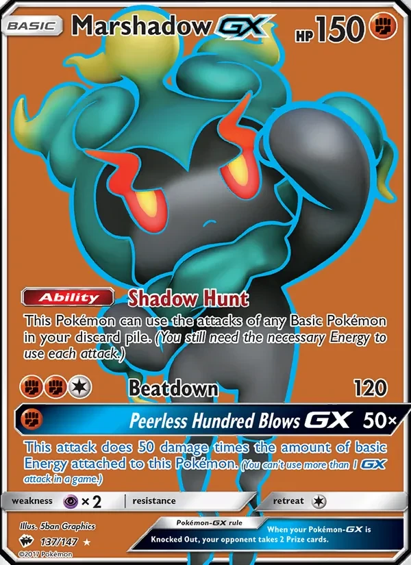 Marshadow GX 137/147 Burning Shadows Pokémon card