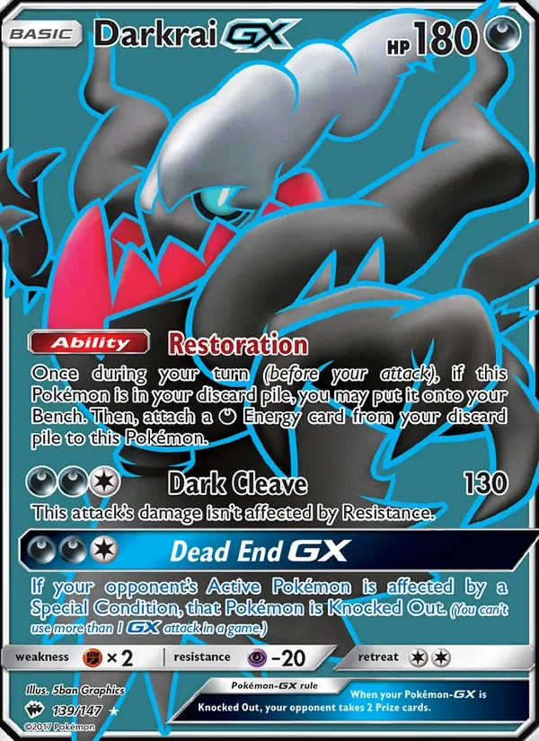 Darkrai GX 139/147 Burning Shadows Pokémon card