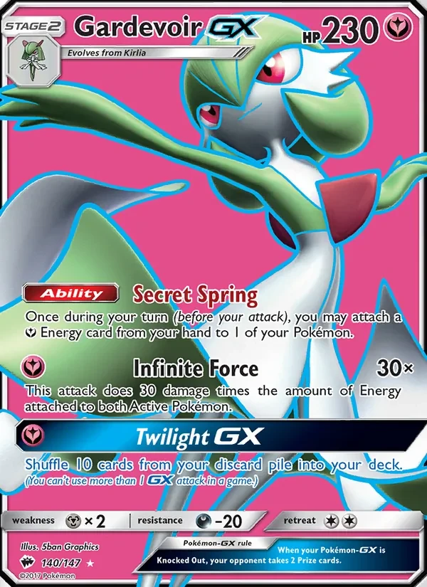Gardevoir GX 140/147 Burning Shadows Pokémon card