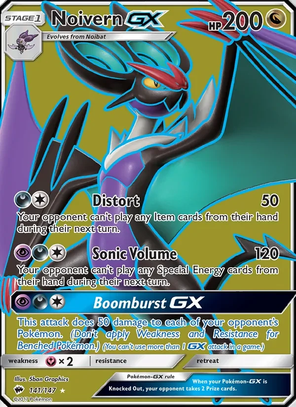 Noivern GX 141/147 Burning Shadows Pokémon card