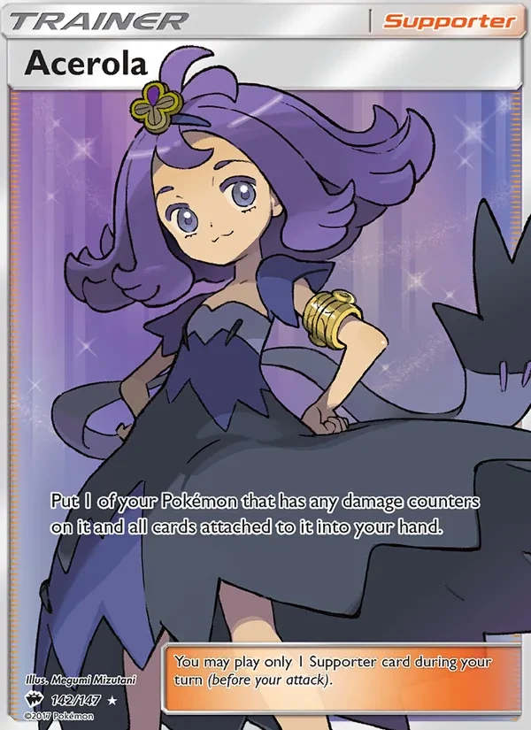 Acerola 142/147 Burning Shadows Pokémon card
