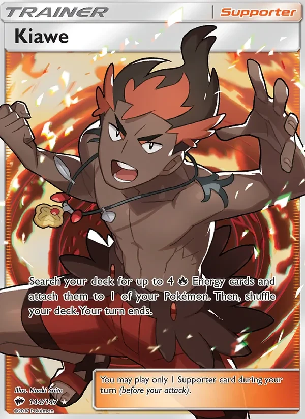 Kiawe 144/147 Burning Shadows Pokémon card