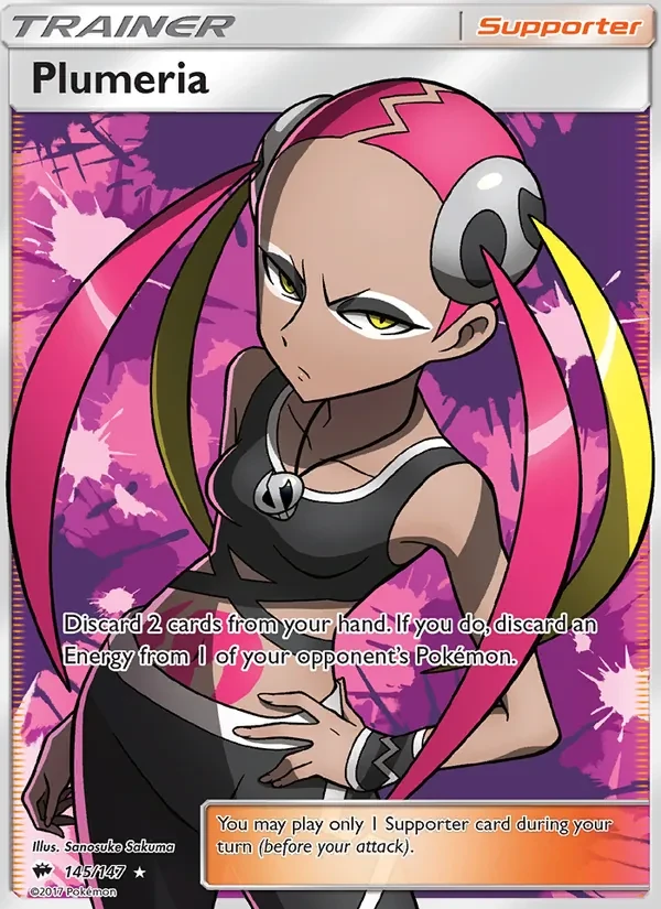 Plumeria 145/147 Burning Shadows Pokémon card