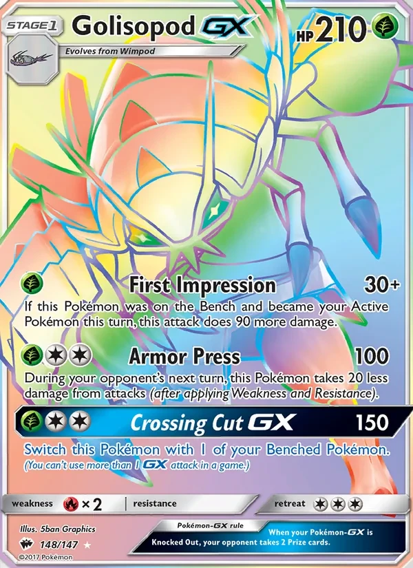 Golisopod GX 148/147 Burning Shadows Pokémon card