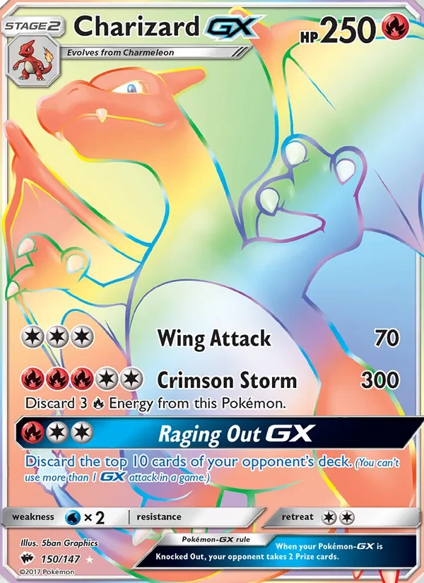 Charizard GX 150/147 Burning Shadows Pokémon card