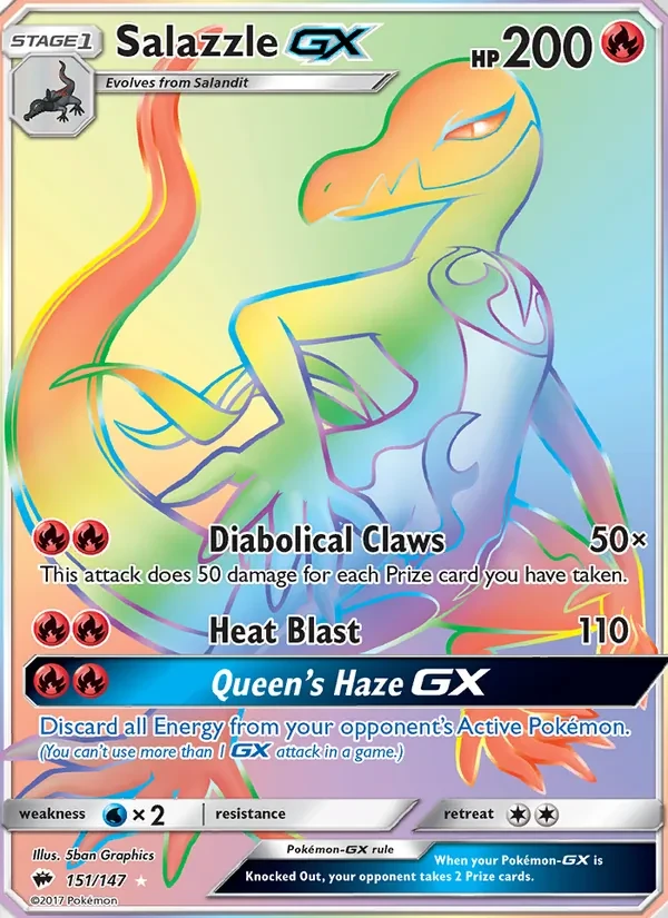 Salazzle GX 151/147 Burning Shadows Pokémon card