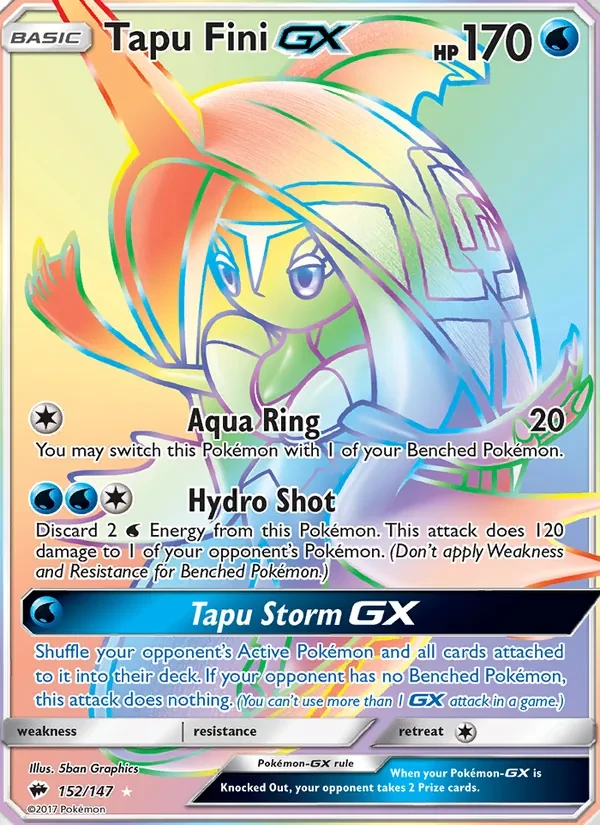 Tapu Fini GX 152/147 Burning Shadows Pokémon card