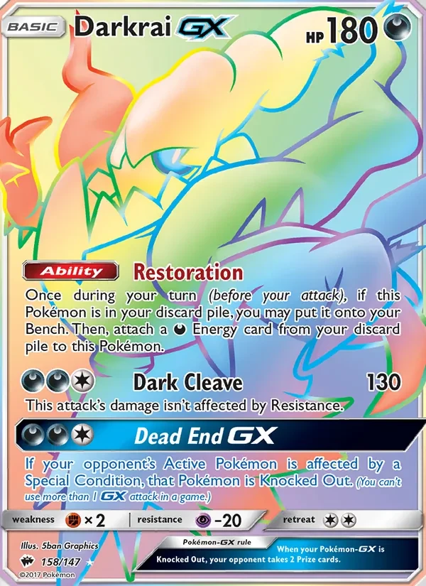 Darkrai GX 158/147 Burning Shadows Pokémon card